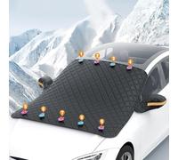 Magnetic Car Windshield Cover for Renault Twingo III Life Zen Intens Vibes 2014-2022, Windscreen Ice Frost Protector with Rearview Mirror Cover for Winter,Black-116 * 160cm