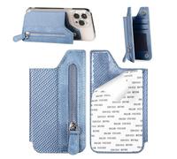 Magnetic Card Holder for Phone, Phone Card Holder Wallet, Blue, refer to | Credit Card Foldable Pocket Multi-slot Folding Wallet with Zipper,Convenient Self Adhesive Pouch for Father's Day