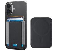 Magnetic Card Wallet Holder for Apple Magsafe, Magnetic Card Holder Magsafe for iPhone 12 iPhone 13/14 Magsafe Wallet, Mag-Safe Leather Wallet for Back of iPhone 14/13/ 12 Series, Fit 6 Cards, Black