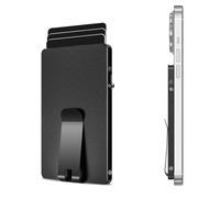 Magnetic Card Wallet Holder for Magsafe, Minimalist Slim Wallet for Men ，RFID Blocking Front Aluminum Metal Wallets with Money Clip, Phone Compatible with iPhone 16/15/14/13/12/Pro/Pro Max Series