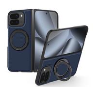 Magnetic Case for Google Pixel 10 Pro Fold Cover 360 Rotatable Ring Stand Shockproof Military-Grade Protection Support MagSafe Carbon Fiber Finish Cover for Google Pixel 10 Pro Fold 2025 Blue