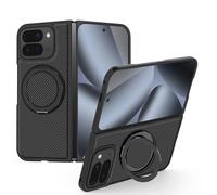 Magnetic Case for Google Pixel 10 Pro Fold Cover 360 Rotatable Ring Stand Shockproof Military-Grade Protection Carbon Fiber Finish Cover for Google Pixel 10 Pro Fold 2025 Black