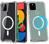 Magnetic Case for Google Pixel 5 [Compatible with MagSafe] [Transparent Anti-Yellow] [Military Shockproof] Shockproof Protective Case for Pixel 5 Mobile Phone Case