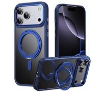 Magnetic Case for iPhone 17 Pro Max / 17 Pro / 17 Air / 17 - Shockproof Protective Cover with Raised Edges, 360° Rotating Kickstand & Lightweight Shell Blue
