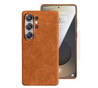Magnetic Case for Samsung Galaxy S26/S26 Plus/S26 Ultra, Metal Lens Frame Anti -Fall Cover Soft Lining Prevent Scratches Minimalist Business Case,S26,Orange