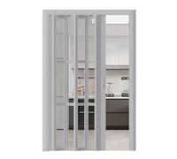 Magnetic Catch PVC Accordion Folding Door, Space-Saving Solution for Living Rooms, Wardrobes, and Bathrooms