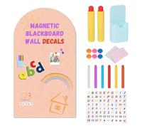 Magnetic Chalk Board, Magnetic Adhesive Arch Wall Decal for Kids, Peel and Stick Magnet Blackboard with Accessories, Multifunctional Wallpaper for Playroom Classroom Home School (100x45cm Pink)