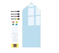 Magnetic Chalkboard 40 x 101cm Magnetic Arch Wall Decal Removable Self Adhesive Blackboard Wallpaper Peel and Stick Chalk Board for Home Playroom Classroom (Blue, Triangle)