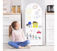 Magnetic Chalkboard 40 x 101cm Magnetic Arch Wall Decal Removable Self Adhesive Blackboard Wallpaper Peel and Stick Chalk Board for Home Playroom Classroom (White, Arch)