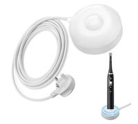 Magnetic Charger for Oral B iO 7/8/9 Toothbrush, Electric Toothbrush Charging Base for Braun Oral B iO7 iO8 iO9 Series, IPX7 Waterproof Magnetic Charger 3768 Replacement with UK Plug (White)