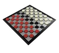 Magnetic Checkers Board Game Set, 25 x 25 cm, 40 Pieces, Black and White