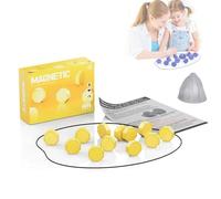 Magnetic Chess Game,Logic Training Magnet Game with String,Portable Magnetic Stones Game with 20 Pcs Chess, for Kids and Adults Family Gatherings & Travel (Yellow)