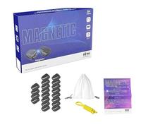 Magnetic Chess Game, Magnetic Board Chess Game for Kids and Adults, Portable Magnet Strategy Board Games Magnet Table Game with 1 Rope 20 Magnets Carrying Bag for Family Gathering (B)