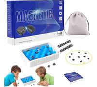 Magnetic Chess Game,Magnetic Board Games,Family Interactive Magnet Battle Table Games With String Family Board Travel Party Game Birthdays Fam Gatherings, 1 Rope 20 Magnets Carrying Bag (C)
