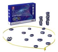 Magnetic Chess Game, Magnetic Chess Set with Magnetic Effect, Magnetic Effect Chess Set Battle Chess, Portable Educational Checkers Game, Rope and 20 Magnetic Stones for Children and Adults (A)