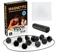 Magnetic Chess Game, Portable Educational Checkers Game, Battle Chess with Magnetic Effect, Family Party Supplies for Family Gathering and Travel (Black)