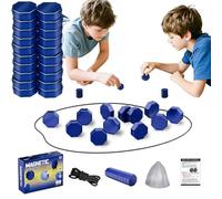 Magnetic Chess Game, Portable Educational Checkers Game, Battle Chess with Magnetic Effect, Family Party Supplies for Family Gathering and Travel -Blue