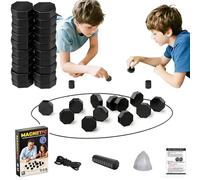 Magnetic Chess Game, Portable Educational Magnet Games, Checkers Game with 20 Pieces Chess, Family Party Supplies for Family Gathering and Travel for Kids and Adults (Black)