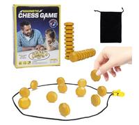 Magnetic Chess Game,Portable Magnet Stone Games with String,Travel Magnetic Effect Battle Chess Game for Kids Adults, Interactive Tabletop Board Game for Family, Camping,Travel & Parties (Yellow)