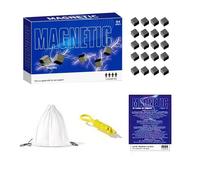 Magnetic Chess Game Stones,1 Set Magnetic Chess Game with String,Stone Logic Thinking Educational Magnet Stone Toy Family Night Kids Adults Interactive Strategy Game F