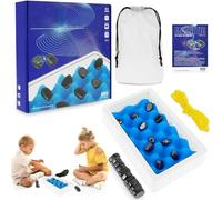 Magnetic Chess Game Stones, Multiplayer Magnet Board Game, Portable Table Top Magnetic Battle Chess with Storage Bag, Family Board Games Set for Kids and Adults (Style C)