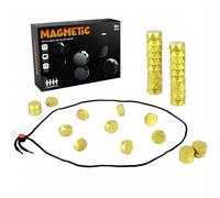 Magnetic Chess Game with String 20 Stones for Family Party Camping (Gold)
