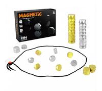 Magnetic Chess Game with String 20 Stones for Family Party Camping (Gold+Silver) (A+B)