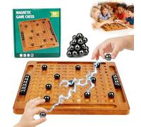 Magnetic Chess Game with Wooden Board, Magnetic Game, Includes 20 Magnetic Pieces, Magnetic Chess Game for Kids, Magnetic Table Game, Portable Chess Board for Family Gatherings