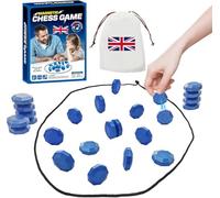 Magnetic Chess Set Battle Chess with Magnetic Effect, Magnet Games with Stones, Educational Chess Game Checkers Game, Portable Chess Board Party Supplies for Family Gathering and Travel (Blue)