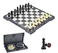 Magnetic Chess Set - Cestamor Chess Board Folding Travel Chess Portable - 2 Storage Box - 2 Extra Queens - 28x28cm Board Games for Kids Adults