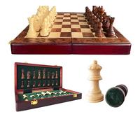 Magnetic Chess Set - Folding Wooden Chess Board with Storage - Portable Chess Game for Home or Travel (12 inch)