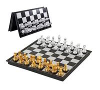 Magnetic Chess Set with Foldable Board - Travel-Friendly 2 Player Game - Advanced Storage, 12.6in Compact Design