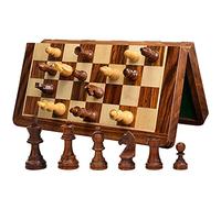 Magnetic Chess Set - Wooden Folding Travel Game Board with Crafted Chess Pieces