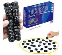 Magnetic Chess Stone Game Set | Educational Chess Checkers Game | Strings & Storage Bag | Travel Game | Magnet Games with String | Portable