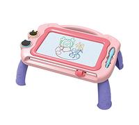 Magnetic Children s Drawing Board Large Area with Four Color Zones Safe No-Mess Writing Fun Shape Stamps Portable Design Round Smooth Edges