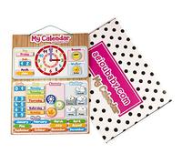 Magnetic children's calendar with clock | Educational game for learning time and date | Calendar for children, 43x32cm, for wall or refrigerator | Gift box, ideal for classrooms (English)