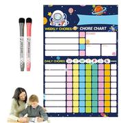 Magnetic Chore Chart, 20x30cm Student Weekly Planner Whiteboard Calendar | Dry Erase PET Household Schedule 150g, Self Discipline Habit Cultivation Wall Graphic For Kids Daily Task Achievement Rewards