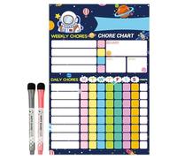 Magnetic Chore Chart - Versatile Weekly Visual Schedule, Dry Erase Behavior Calendar With 2 Markers, Refrigerator Reward Chart | For Kids Behavior Daily Chores Responsibility Motivation Children