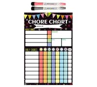 Magnetic Chores Chart - Dry Erase Behavior Charts, Reward Charts Children | Weekly Visual Schedule Chart with 2 Markers, Magnetic Refrigerator Calendar Reward Chart for Kids Behavior, Daily Chores