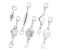 Magnetic Clasp for Necklace | 6 Pieces Connector Extender Chain | Extender Repair Necklace with Spring Clasps for Birthday Wedding Parties On the Go