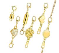Magnetic Clasp for Necklace - 6 Pieces Connector Extender Chain | Extender Repair Necklace with Spring Clasps for Birthday Wedding Parties On the Go