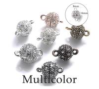 Magnetic Clasps for Necklaces 5Sets Heart Round Magnetic Connected Clasps Metal Magnet Clasp Charms End Caps for DIY Jewelry Making Couple(Pale Pinkish Gray)