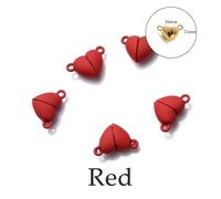 Magnetic Clasps for Necklaces 5Sets Heart Round Magnetic Connected Clasps Metal Magnet Clasp Charms End Caps for DIY Jewelry Making Couple(Gold)