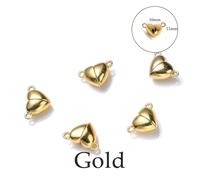 Magnetic Clasps for Necklaces 5Sets Heart Round Magnetic Connected Clasps Metal Magnet Clasp Charms End Caps for DIY Jewelry Making Couple(Pink)