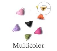 Magnetic Clasps for Necklaces 5Sets Heart Round Magnetic Connected Clasps Metal Magnet Clasp Charms End Caps for DIY Jewelry Making Couple(Rose Red)