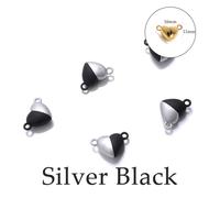 Magnetic Clasps for Necklaces 5Sets Heart Round Magnetic Connected Clasps Metal Magnet Clasp Charms End Caps for DIY Jewelry Making Couple(Color4)
