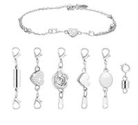 Magnetic Clasps for Necklaces - 6 Pieces Connector Extender Chain - Extender Repair Necklace with Spring Clasps for Birthday Wedding Parties On the Go