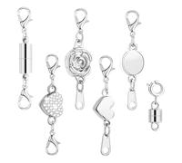 Magnetic Clasps for Necklaces, 6 Pieces Women's Bracelet Converter - Extender Repair Necklace with Spring Clasps for Birthdays, Weddings, Parties On the Go