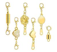 Magnetic Clasps for Necklaces - Bracelet Making Fitting | Necklace Extender Lobster Clasps for Jewelry Repair Daily Wear Travel Holiday Wedding Girls Women
