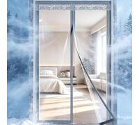 Magnetic Clear PVC Door Curtain Winter Thermal Insulated Transparent | Thermal Barrier For Entrances & Kitchens Automatic Magnetic Closure, Transparent, Adhesive No Drilling